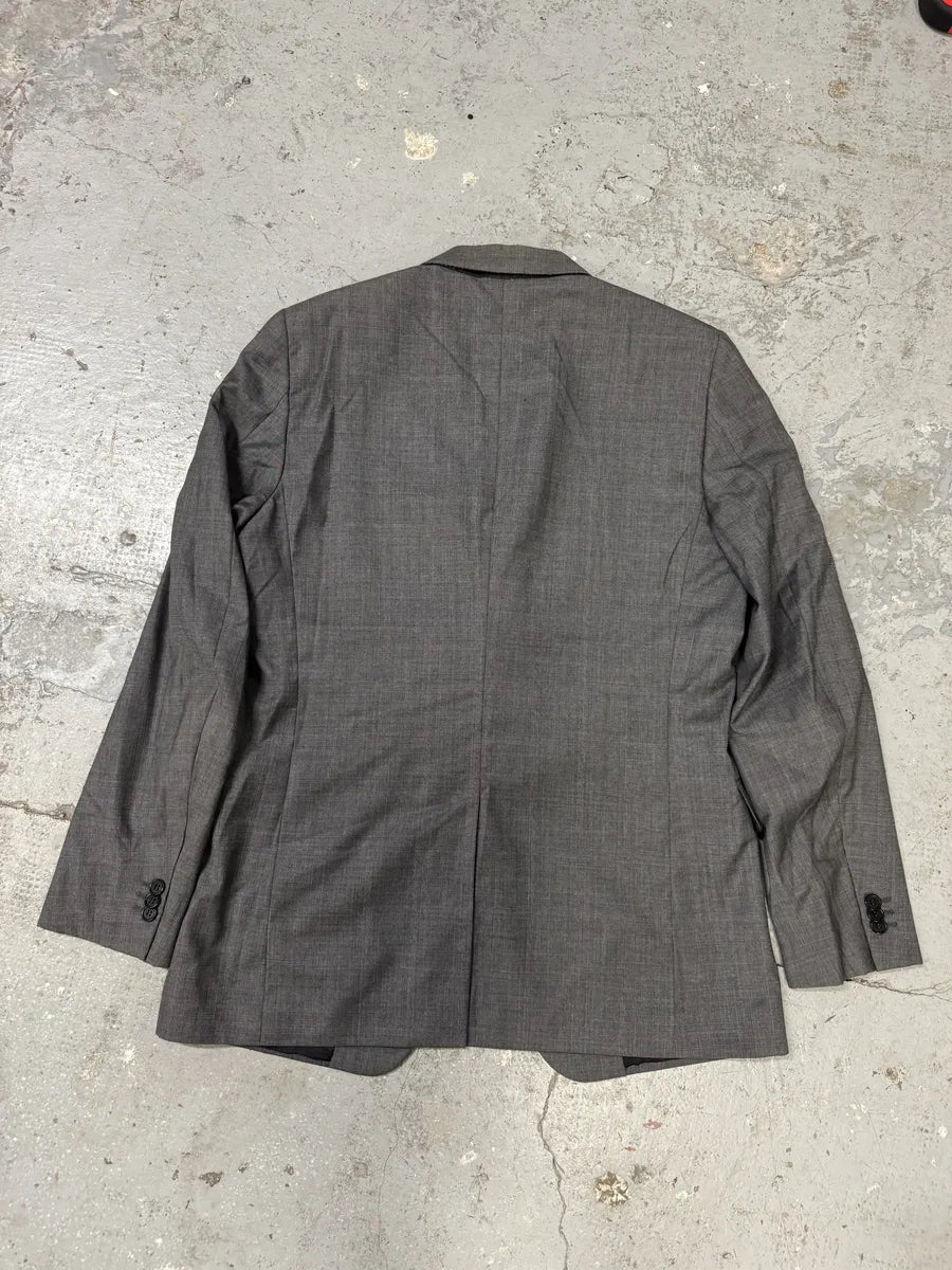 AW2006 Prada Grey Minimalist Wool Suit Blazer & Pants (L) 7