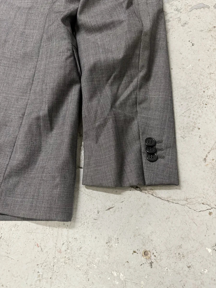 AW2006 Prada Grey Minimalist Wool Suit Blazer & Pants (L) 9