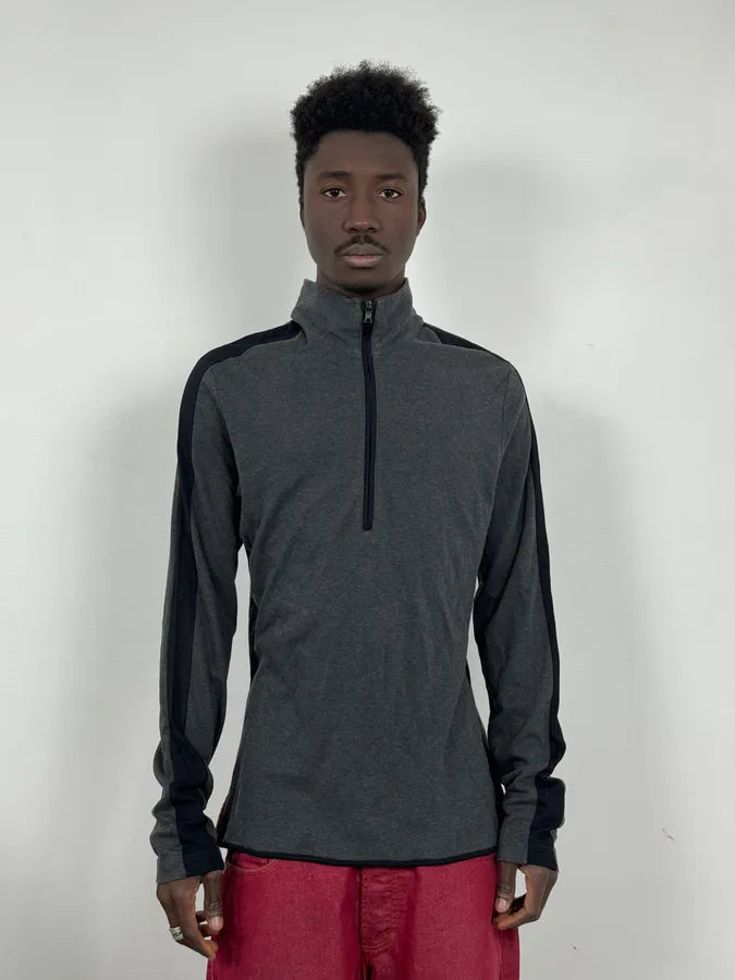 AW2006 Prada Grey Wool Zip-Up Sweater qgNCTxj 1