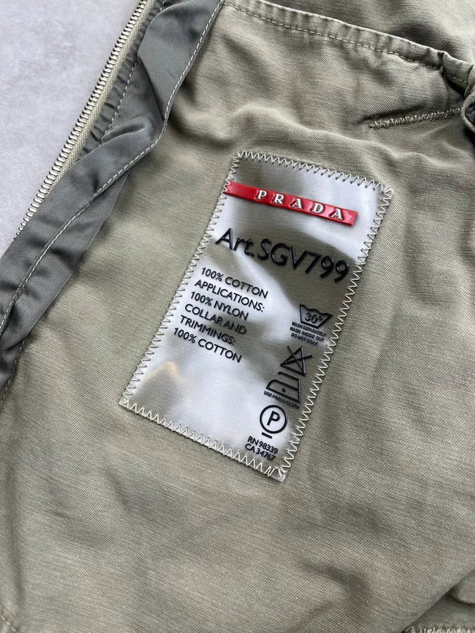 AW2006 Prada Harrington Khaki Green Light Linea Rossa Jacket Atxjcsi 11