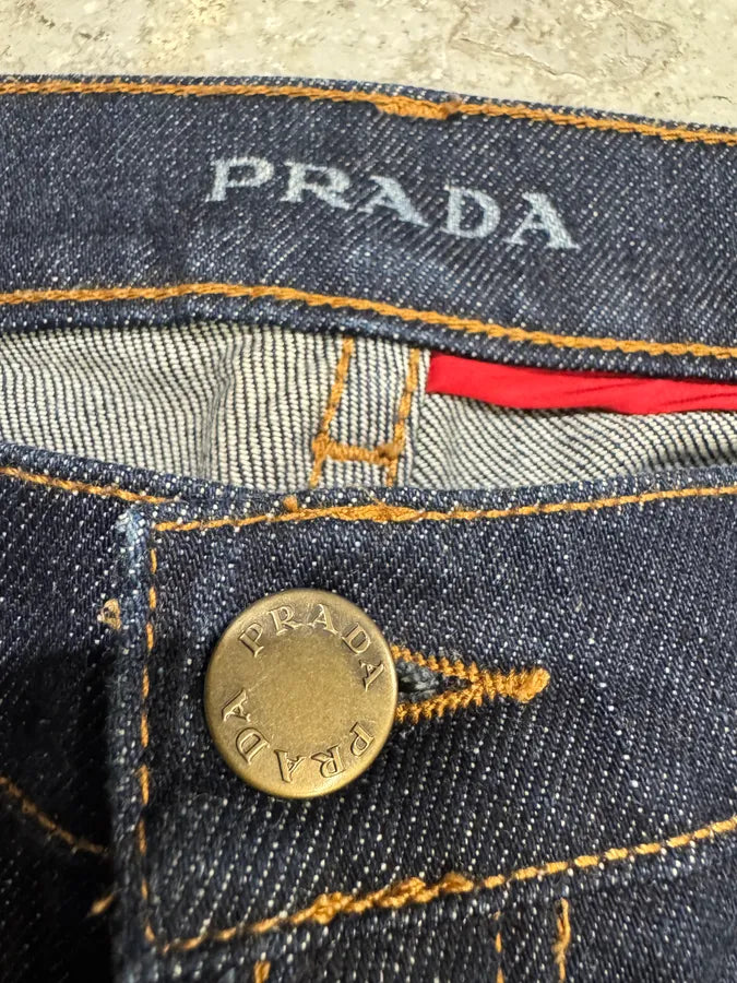 AW2006 Prada Large Cozy Brut Denim Short Jeans (S) DrXWPhT 7