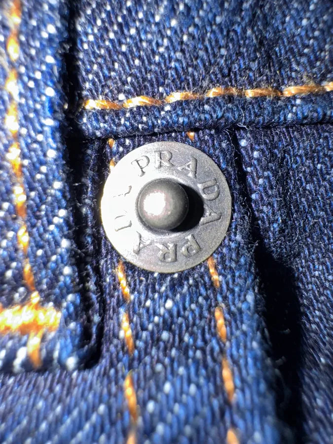 AW2006 Prada Large Cozy Brut Denim Short Jeans (S) DrXWPhT 8