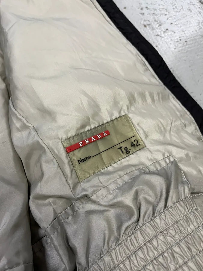 AW2006 Prada Linea Rossa Fox Fur Black Hooded  Puffer Jacket CsEsNBP 7