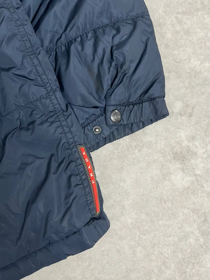 AW2006 Prada Navy Fur Collar Heavy Puffer Jacket nGVhtJz 9