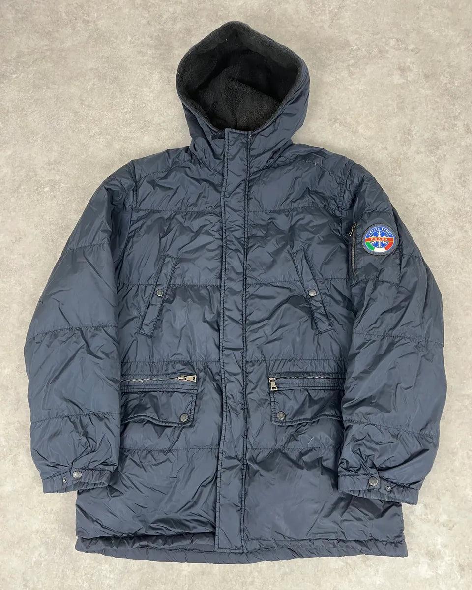 AW2006 Prada Navy Fur Collar Heavy Puffer Jacket nGVhtJz 0