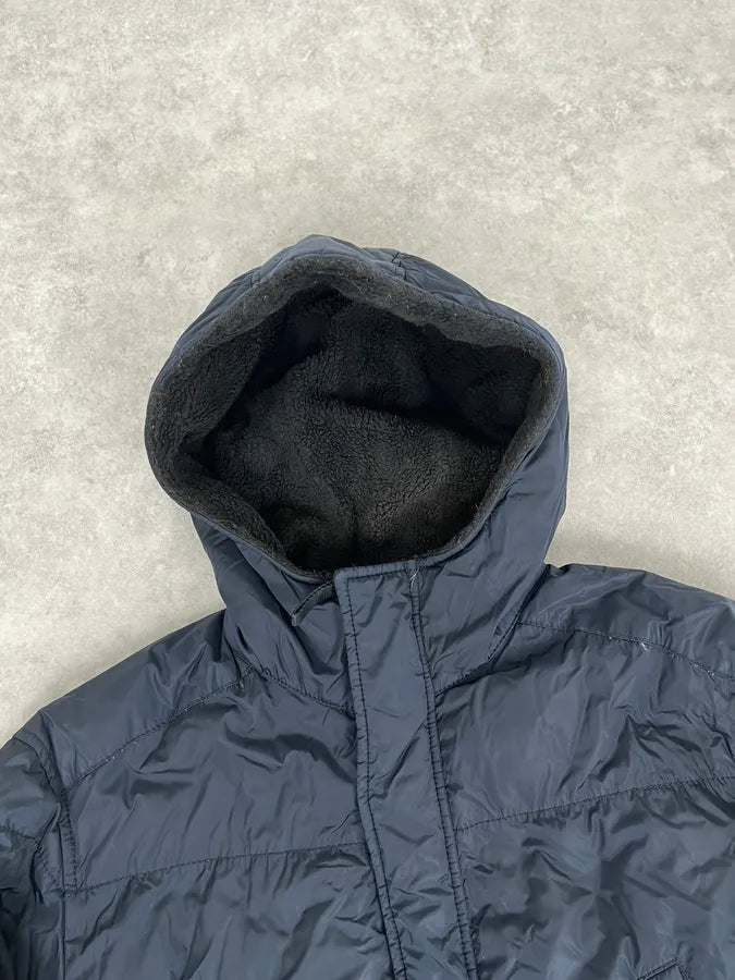 AW2006 Prada Navy Fur Collar Heavy Puffer Jacket nGVhtJz 3