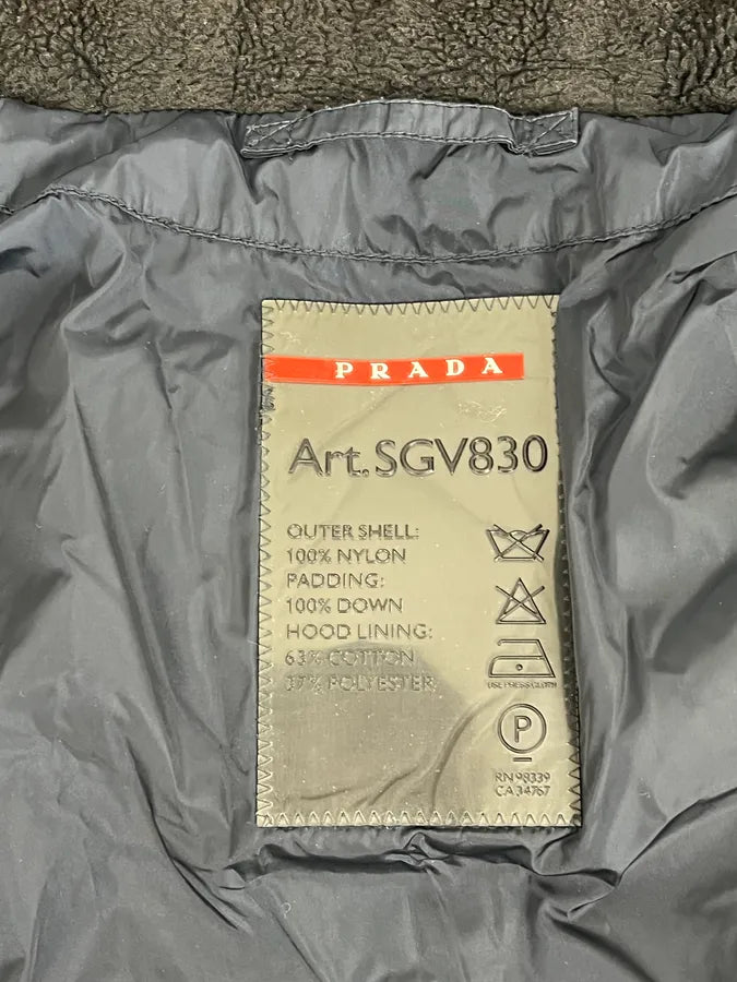 AW2006 Prada Navy Fur Collar Heavy Puffer Jacket nGVhtJz 13