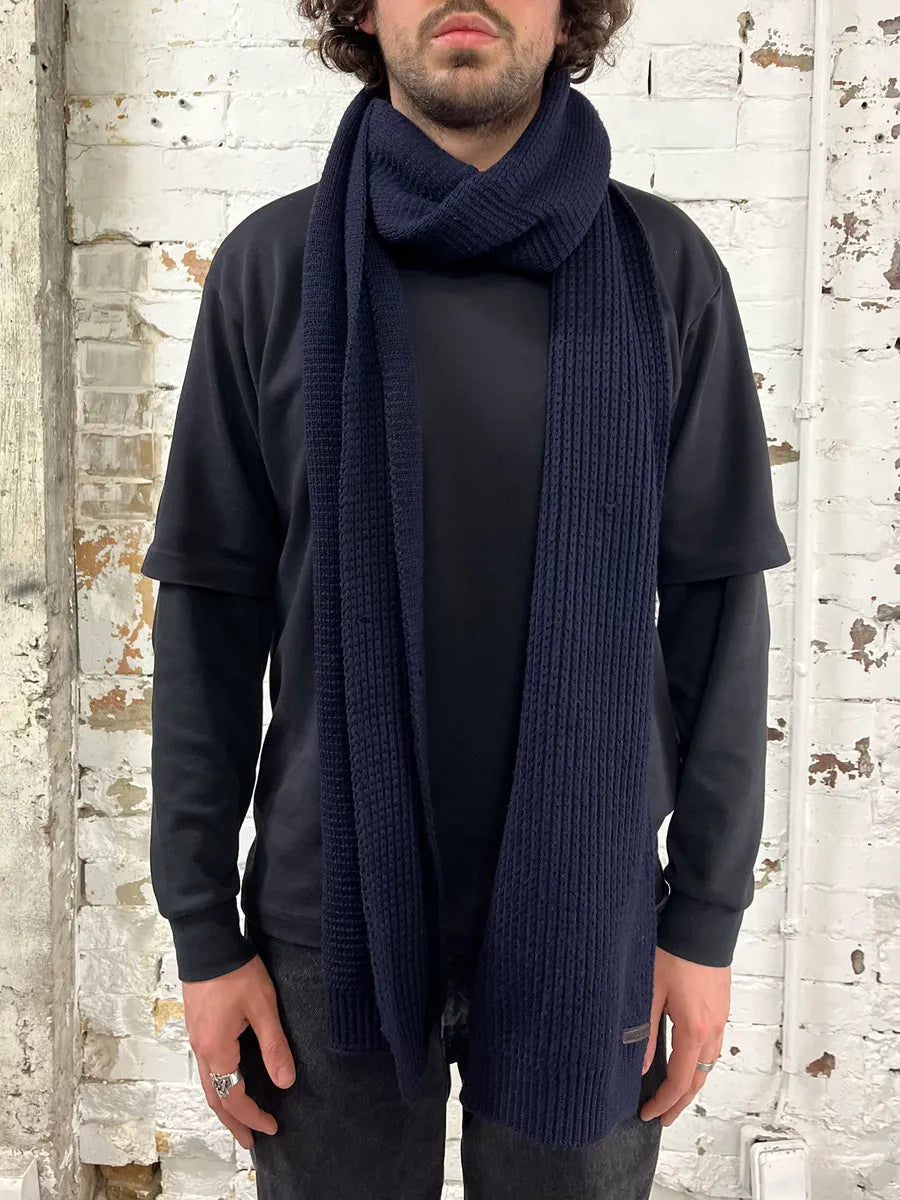 AW2006 Prada Navy Wool Scarf TXLHrOv 1