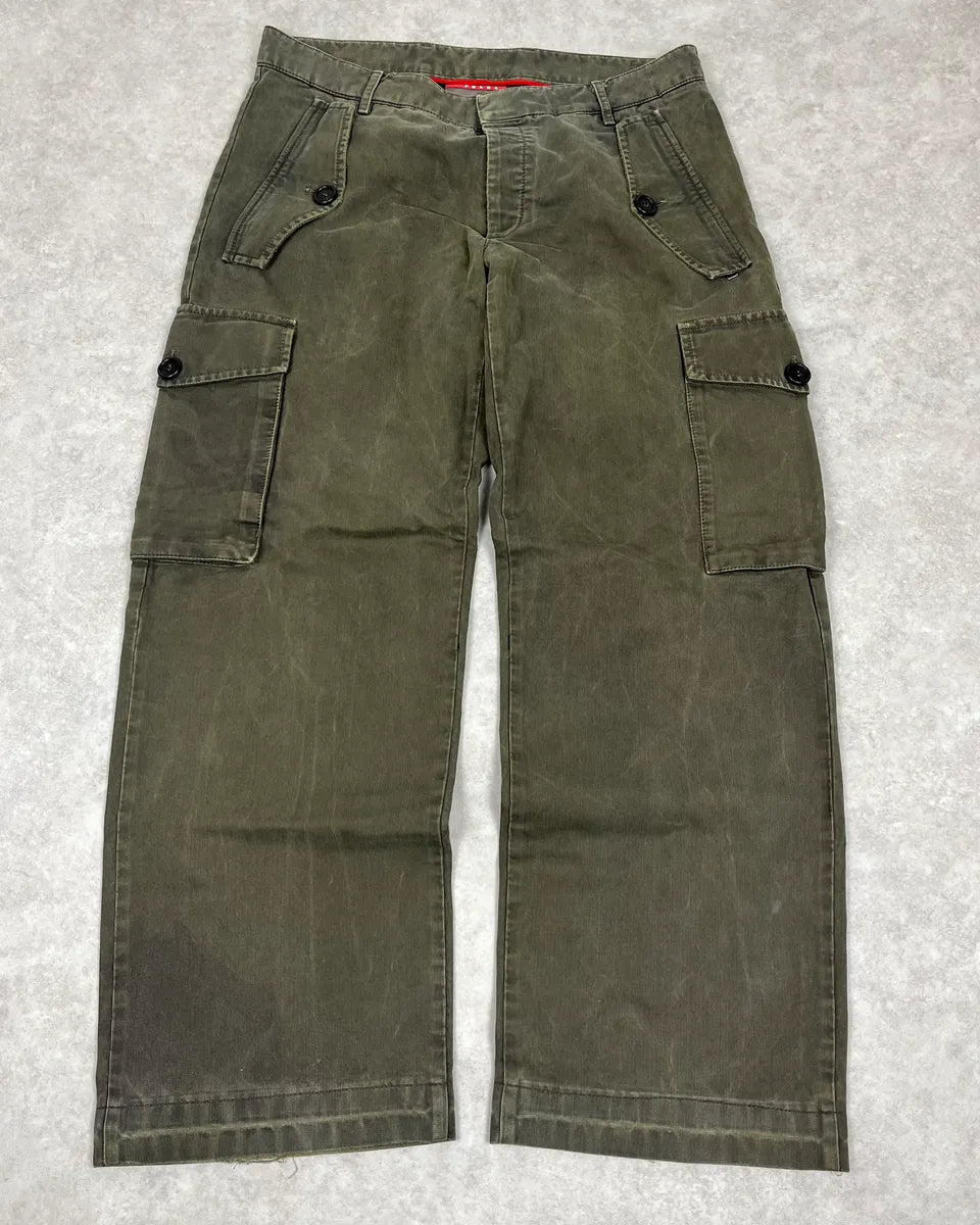 AW2006 Prada Olive Green Cargo Pants sRpLxZn 0