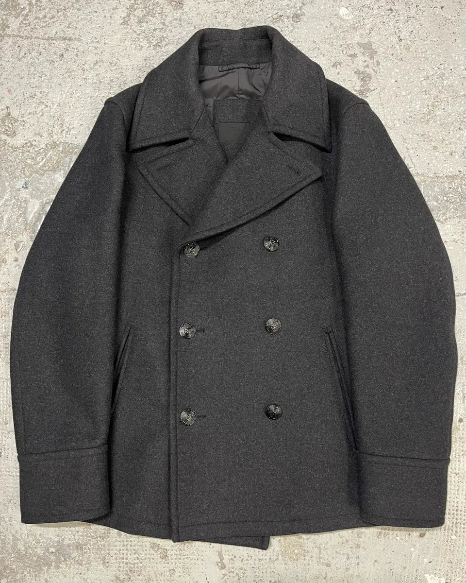 AW2006 Prada Peacoat Grey Buttoned Naval Wool Jacket (M) bunIGbO 0