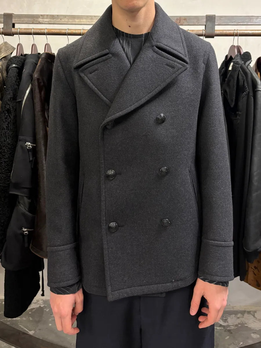 AW2006 Prada Peacoat Grey Buttoned Naval Wool Jacket (M) bunIGbO 1