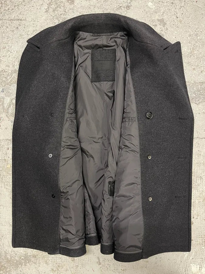 AW2006 Prada Peacoat Grey Buttoned Naval Wool Jacket (M) bunIGbO 4