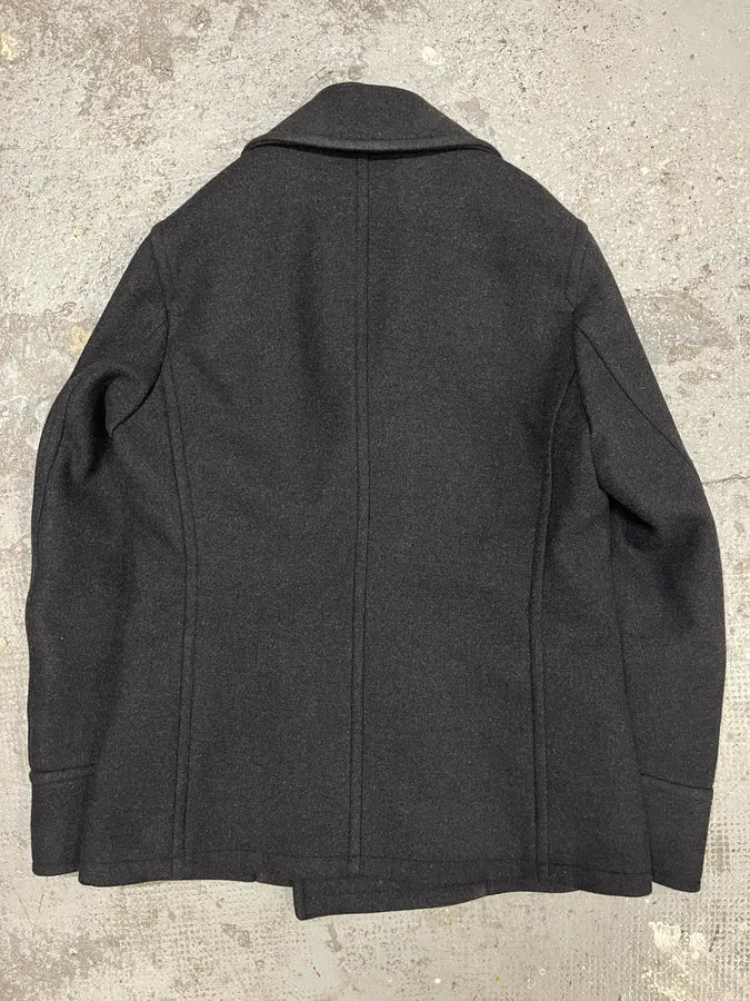 AW2006 Prada Peacoat Grey Buttoned Naval Wool Jacket (M) bunIGbO 5