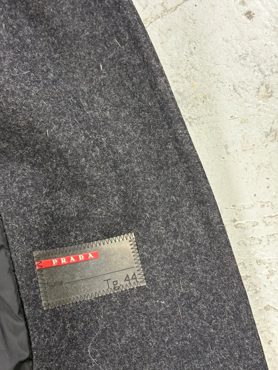 AW2006 Prada Pins Fur Collar Black Wool Jacket ltaecrG 11