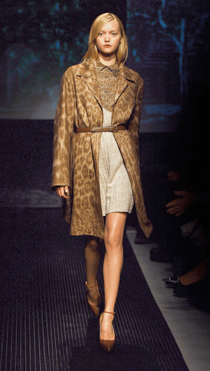AW2006 Prada Wool Glamour Leopard Effect Trench Jacket RxdzuKh 1