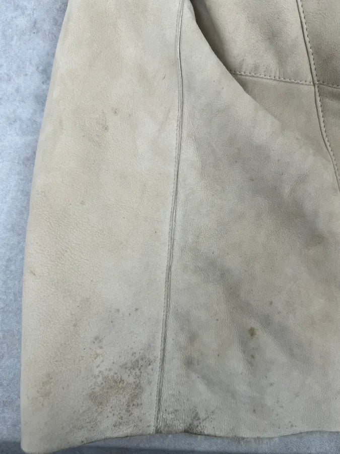 AW2006 Roberto Cavalli Fox Fur Collar Beige Leather Coat IbxdIkL 10