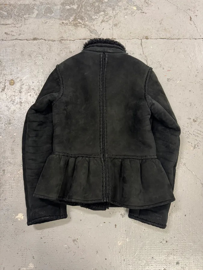 AW2006 Yves Saint Laurent Black Shearling Buttoned Jacket ptgxiHg 3