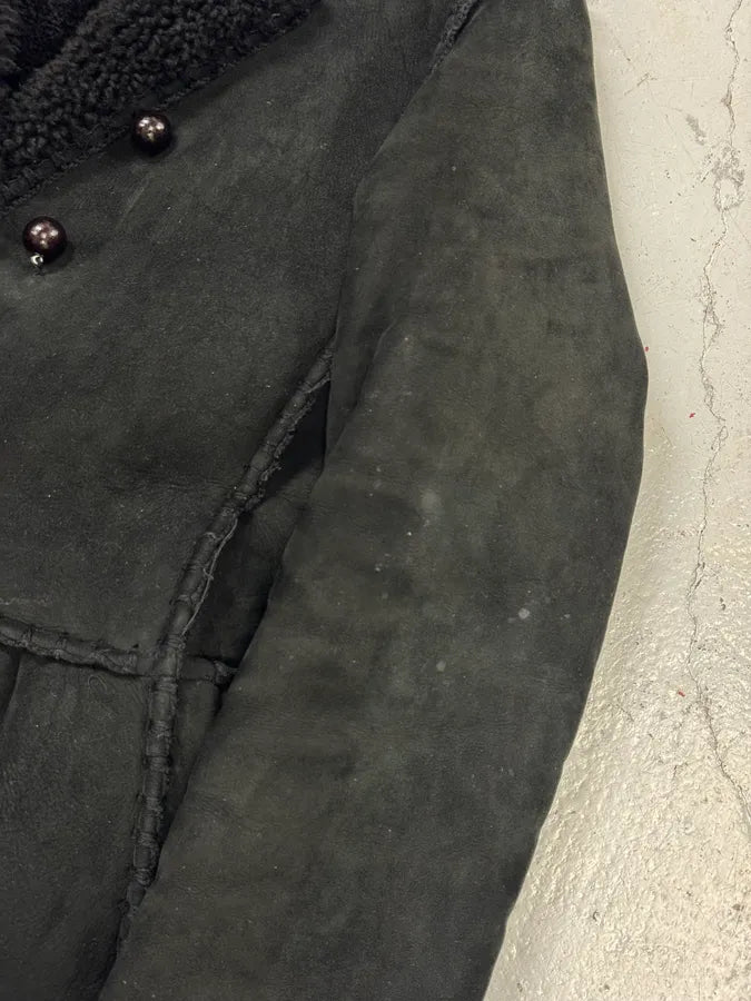 AW2006 Yves Saint Laurent Black Shearling Buttoned Jacket ptgxiHg 9