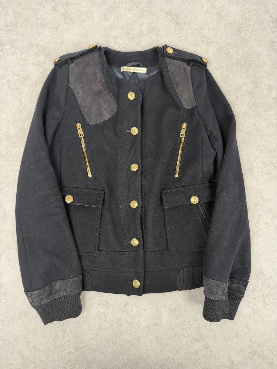 AW2007 Balenciaga University Buttoned Officer Wool Jacket by Nicolas Ghesquiere hsyeUEu 0