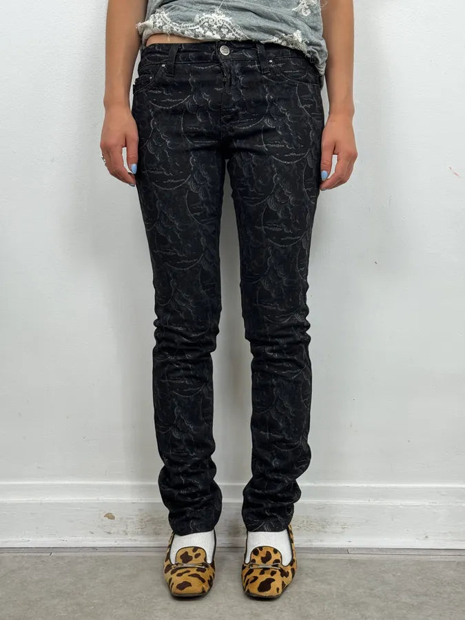 AW2007 Cavalli Black Clouds Slim Denim Jeans RoqCLak 0