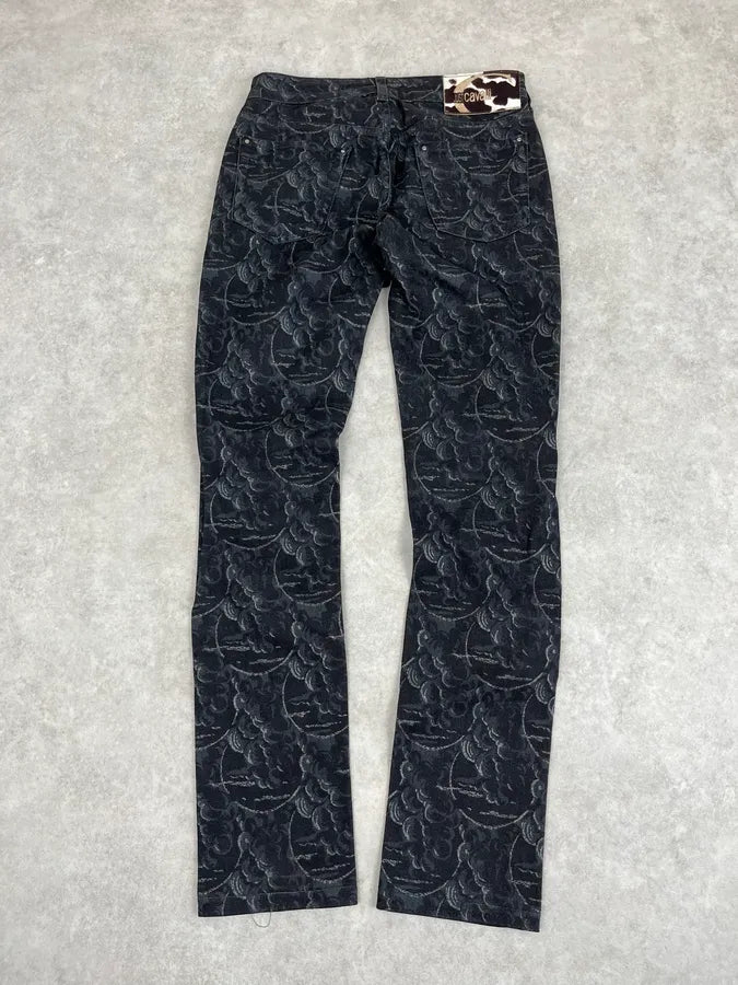 AW2007 Cavalli Black Clouds Slim Denim Jeans RoqCLak 6