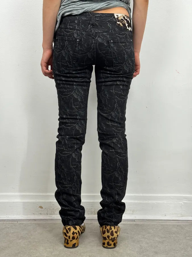 AW2007 Cavalli Black Clouds Slim Denim Jeans RoqCLak 1