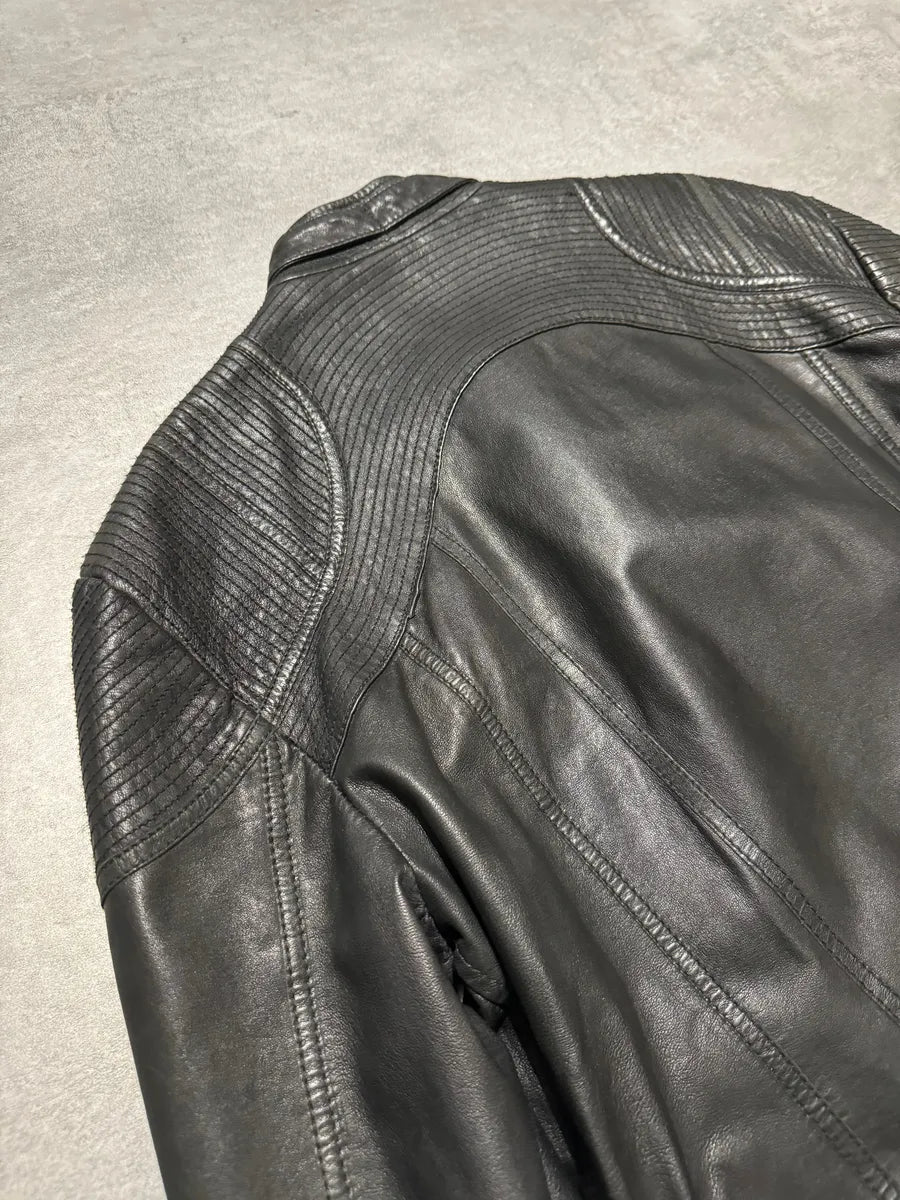 AW2007 Cavalli Black Sophisticated Biker Leather Jacket (M) 5