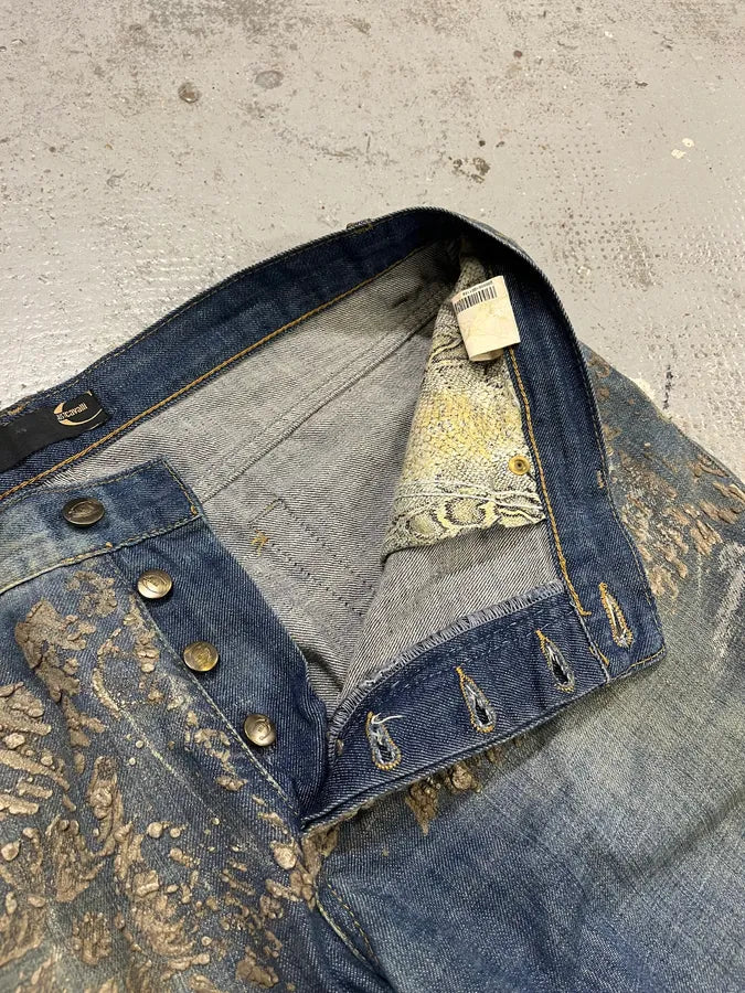 AW2007 Cavalli Blue Denim Gold Embellished Jeans ucOHBAS 10