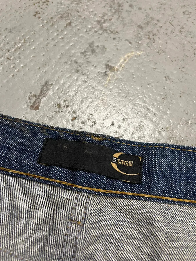 AW2007 Cavalli Blue Denim Gold Embellished Jeans ucOHBAS 9