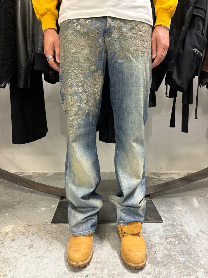 AW2007 Cavalli Blue Golden Aged Royal Denim Jeans (M) gxFQNnW 1