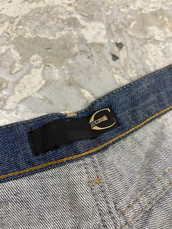 AW2007 Cavalli Blue Golden Aged Royal Denim Jeans (M) gxFQNnW 10