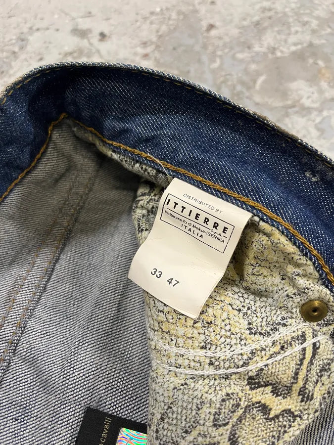 AW2007 Cavalli Blue Golden Aged Royal Denim Jeans (M) gxFQNnW 11