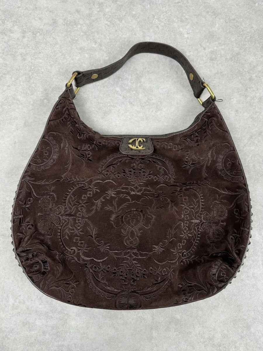 AW2007 Cavalli Brown Embroided Chain Handle Bag BBxeWyc 0