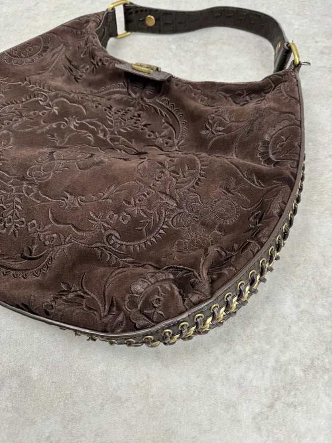 AW2007 Cavalli Brown Embroided Chain Handle Bag BBxeWyc 4