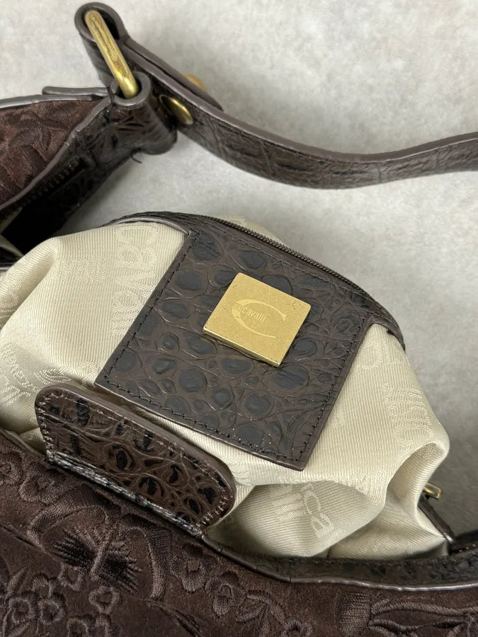 AW2007 Cavalli Brown Embroided Chain Handle Bag BBxeWyc 7