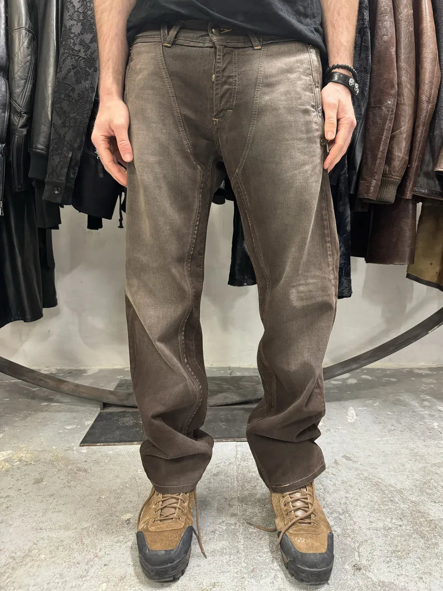 AW2007 Cavalli Brown Faded Avant-Garde Jeans (M/L) dMJcUOU 0