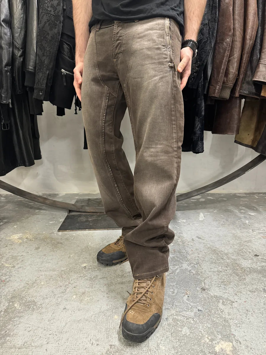 AW2007 Cavalli Brown Faded Avant-Garde Jeans (M/L) dMJcUOU 1