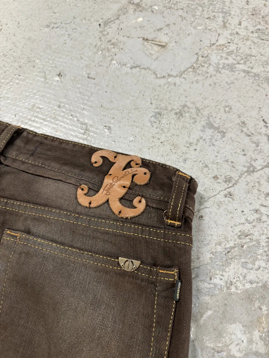 AW2007 Cavalli Brown Faded Avant-Garde Jeans (M/L) dMJcUOU 6