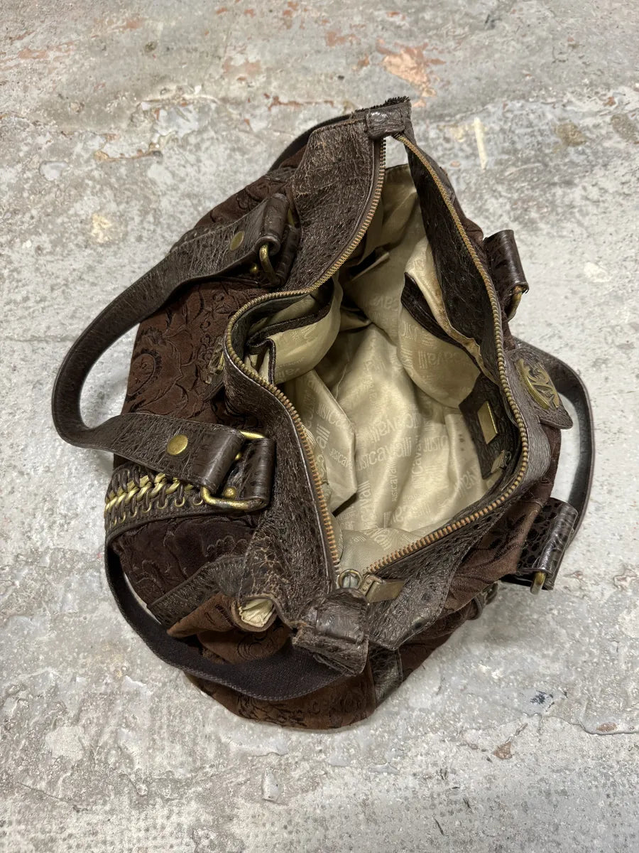 AW2007 Cavalli Brown Ornament Laced Crossbody Shoulder Bag NLIrdAy 12