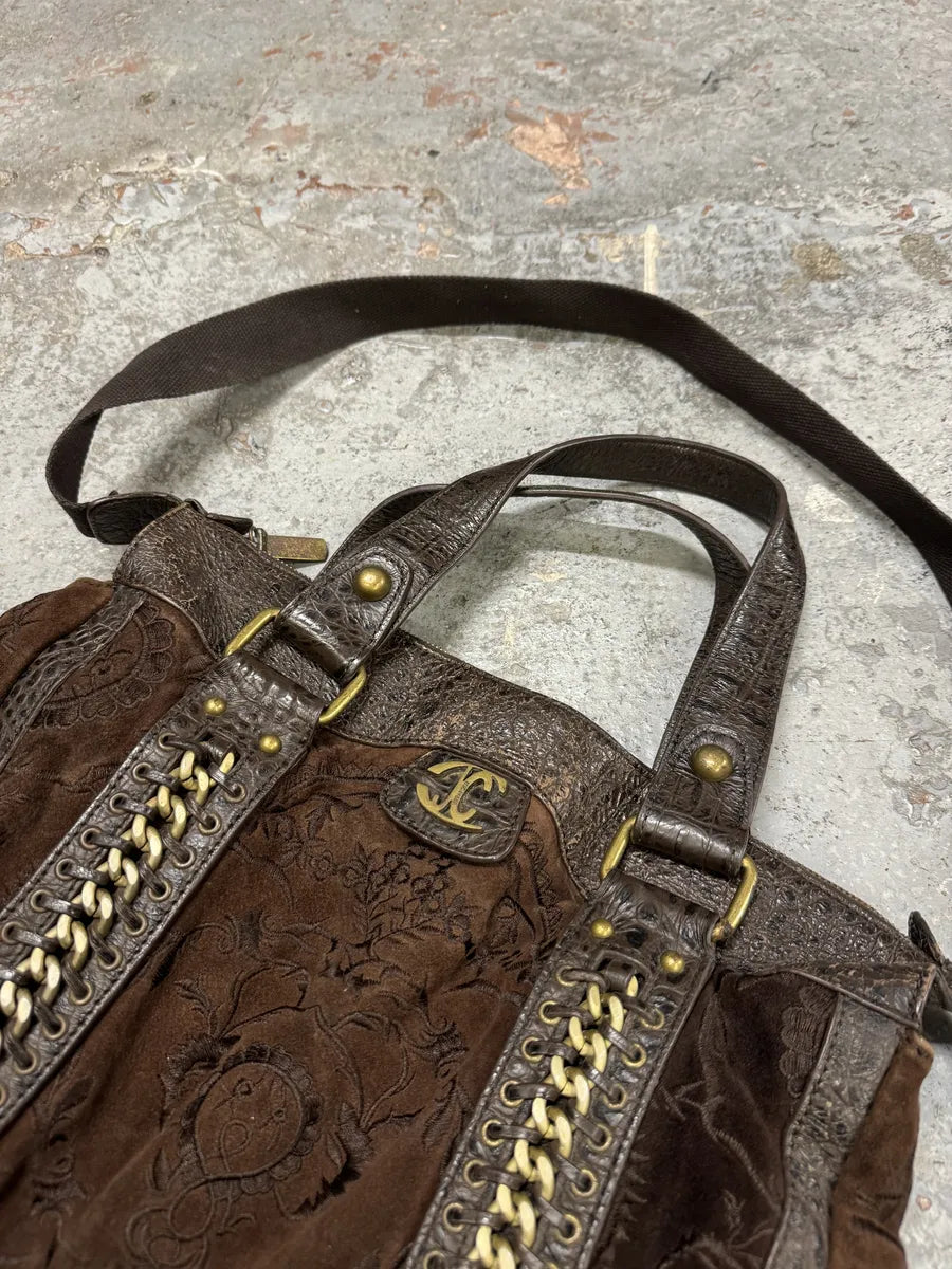 AW2007 Cavalli Brown Ornament Laced Crossbody Shoulder Bag NLIrdAy 14