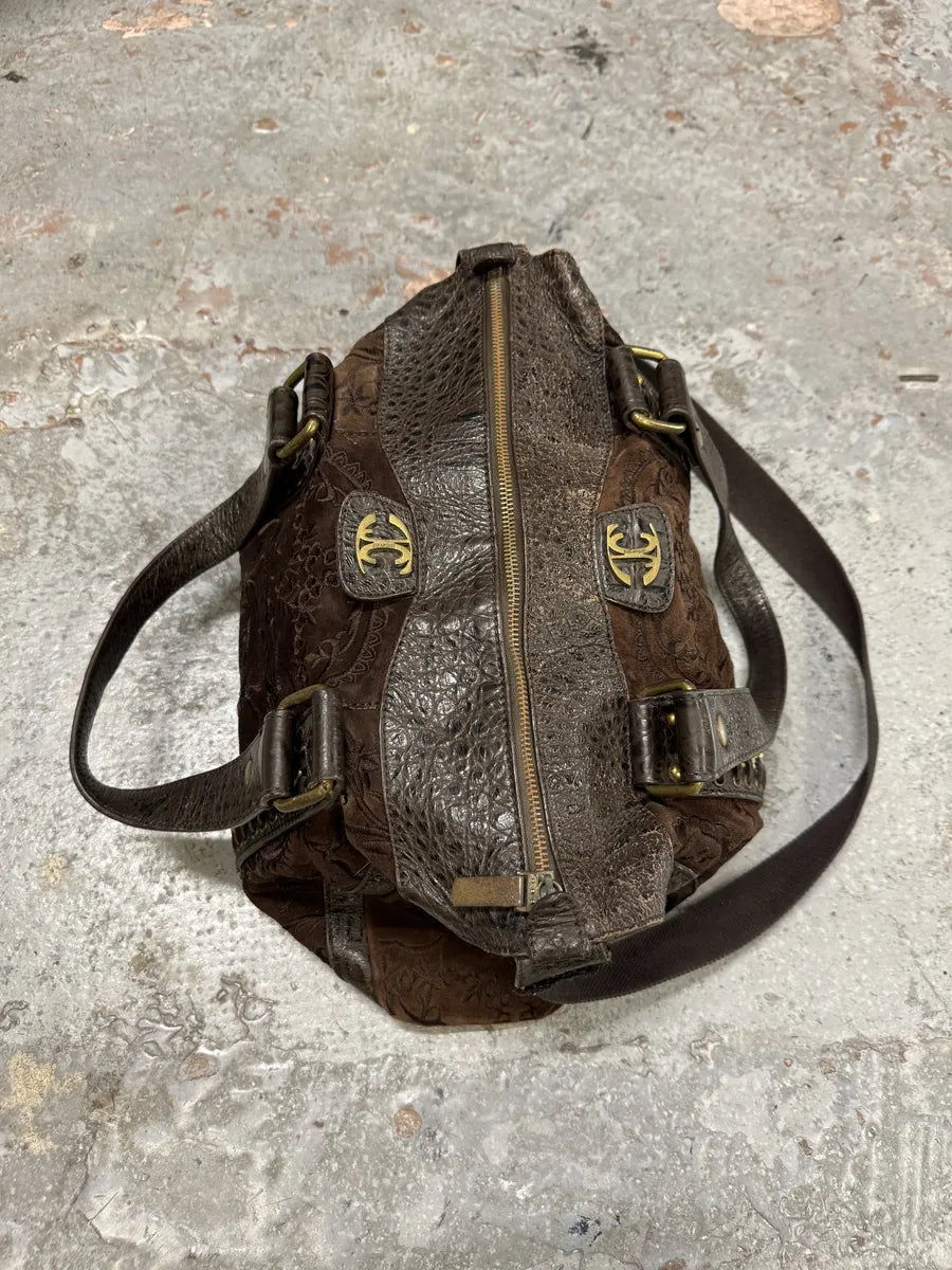 AW2007 Cavalli Brown Ornament Laced Crossbody Shoulder Bag NLIrdAy 7
