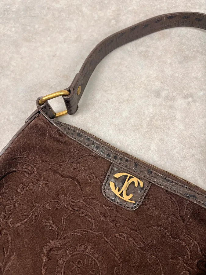 AW2007 Cavalli Embroided Brown Handle Bag RvqzmOy 4