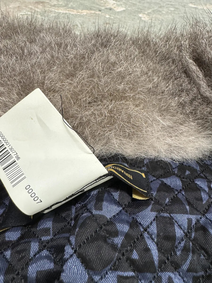 AW2007 Cavalli Fur Hybrid Navy Puffer Jacket (M) 10