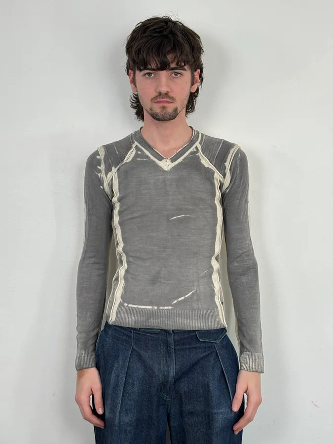 AW2007 Cavalli Grey Overprint Sweater xeDbzoQ 1