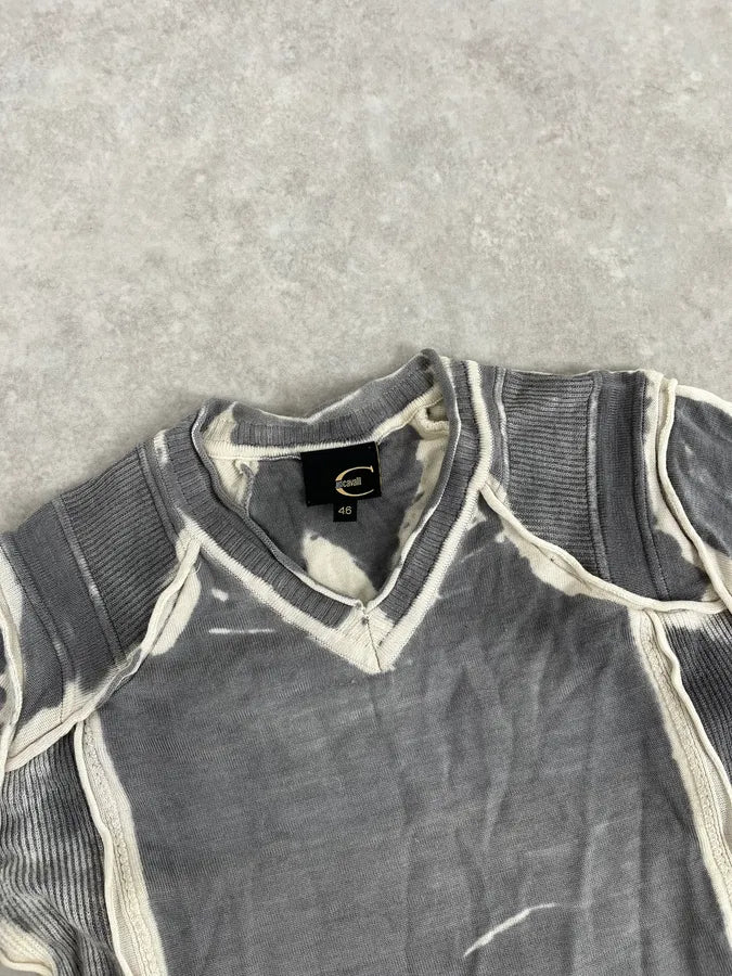 AW2007 Cavalli Grey Overprint Sweater xeDbzoQ 3