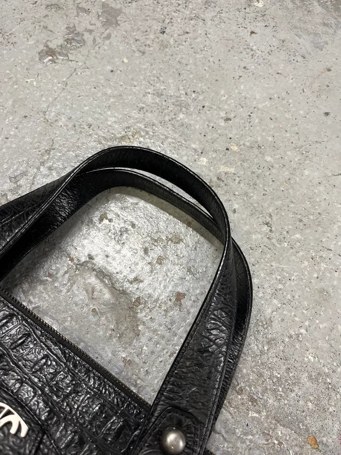 AW2007 Cavalli Metal Black Crocodile Effect Leather Handle Bag xOEseiP 3