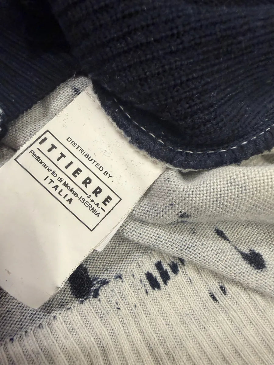 AW2007 Cavalli Navy & White V Neck Irregular Sweater JsnXAfL 8