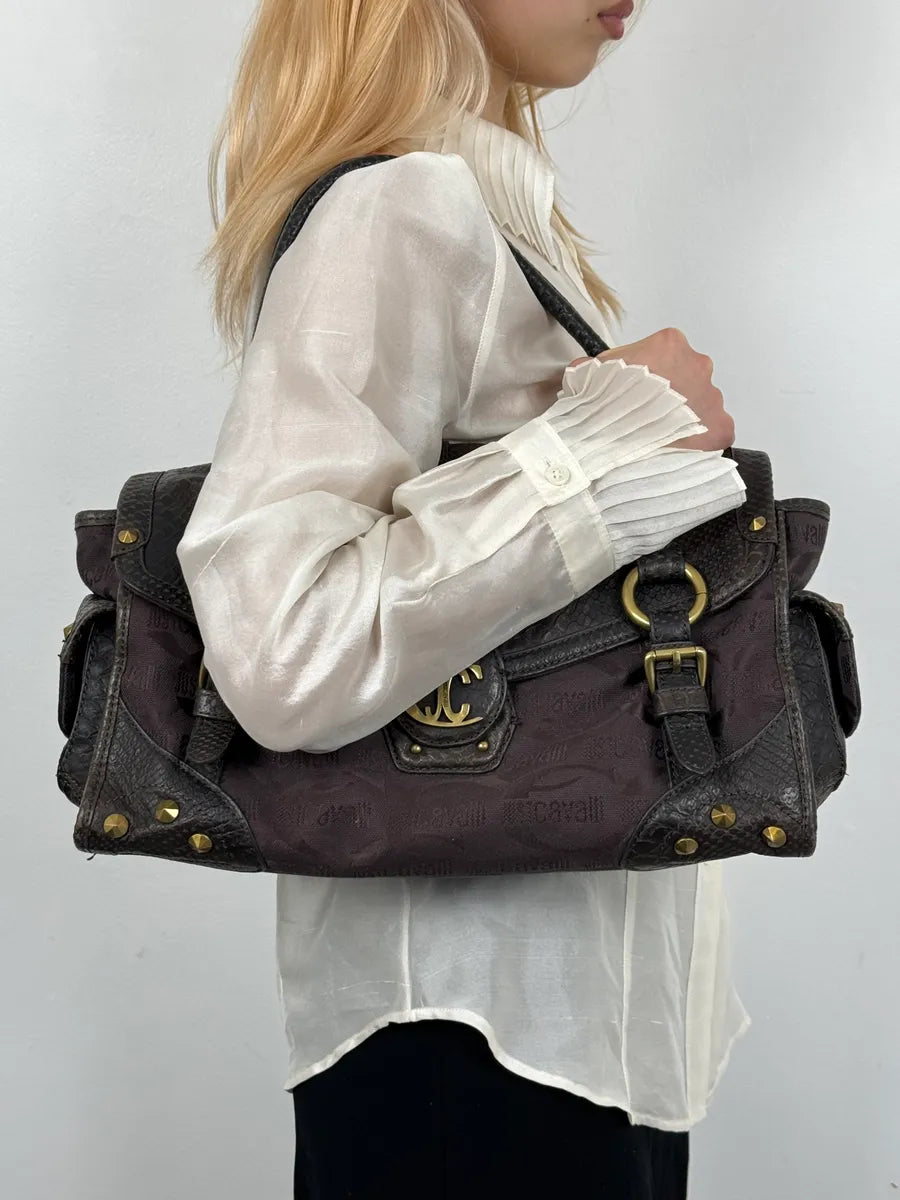 AW2007 Cavalli Propaganda Brown Python Leather Bag HugJrum 1