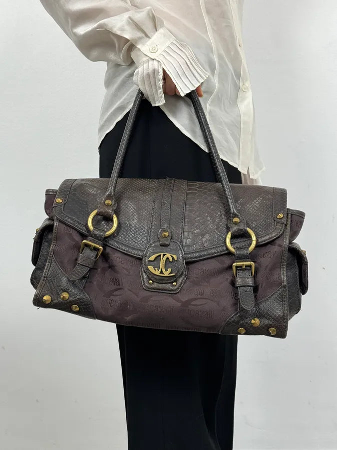 AW2007 Cavalli Propaganda Brown Python Leather Bag HugJrum 2