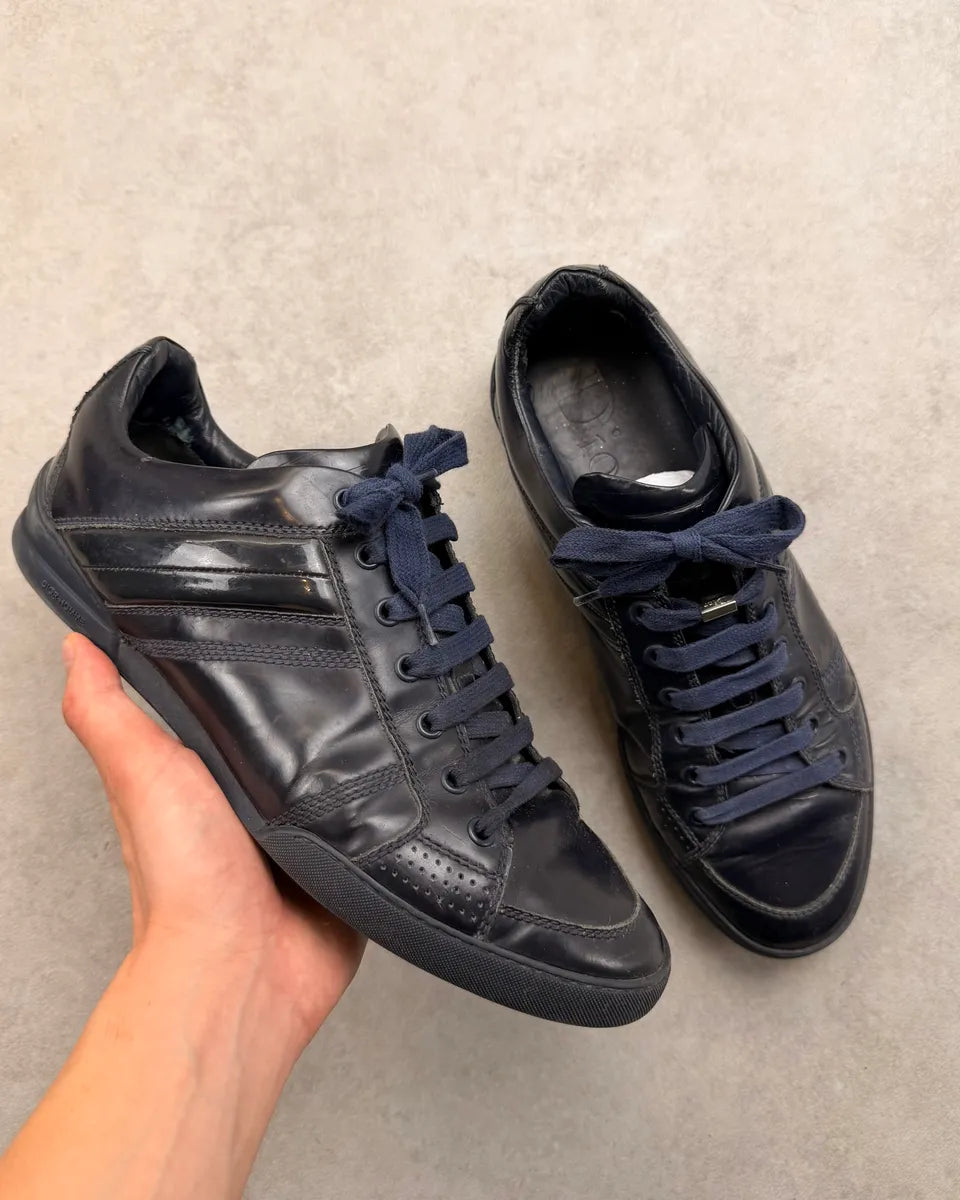 AW2007 Dior Homme Navy Leather Sneakers by Hedi Slimane YEIxXtK 0